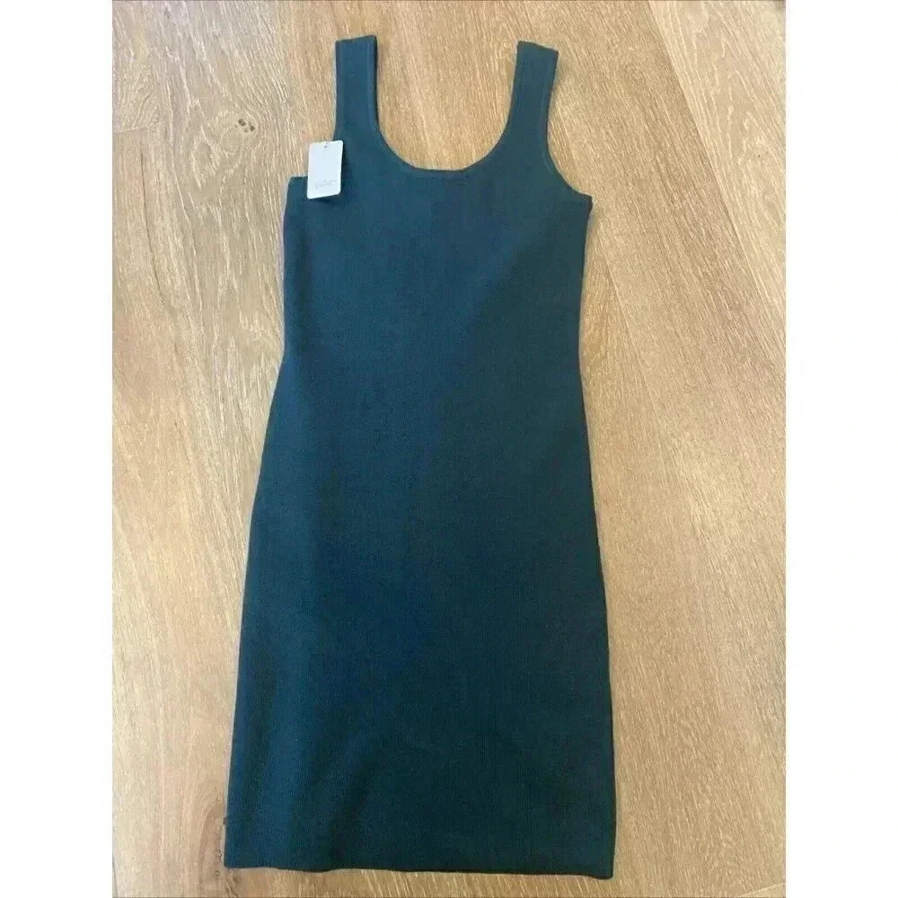 NWT Wishlist Womens Green Scoop Neck Sleeveless Midi Bodycon Tank Dress Sz S